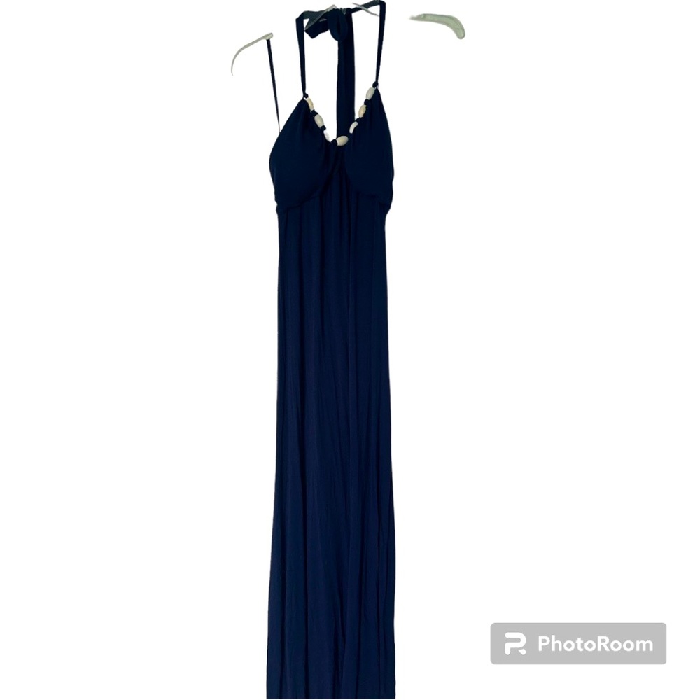 Tommy Bahama navy cotton beaded maxi dress size xsmall xs